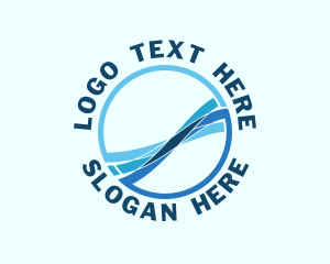 Fluid - Modern Ocean Waves logo design