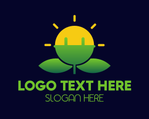 Sustainable Energy - Leaf Flower Bulb logo design