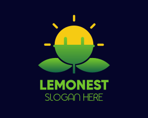 Sustainable Energy - Leaf Flower Bulb logo design