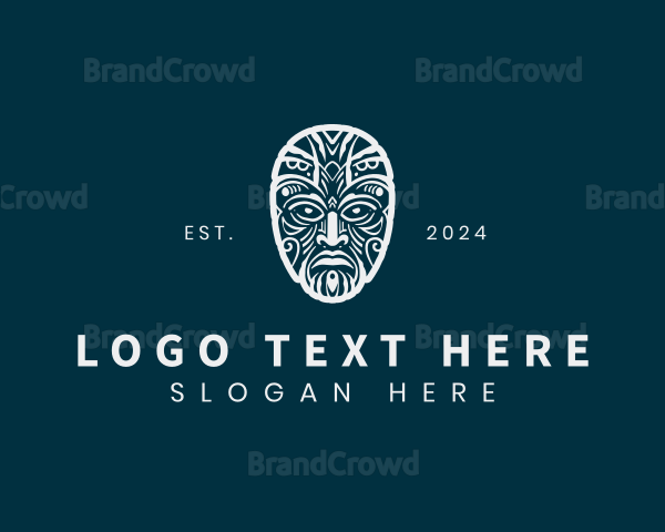 Tribal Maori Mask Logo