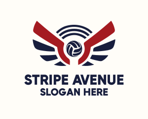 Volleyball Wing Stripe logo design