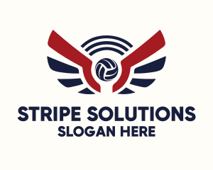 Stripe - Volleyball Wing Stripe logo design