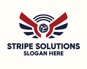 Volleyball Wing Stripe logo design