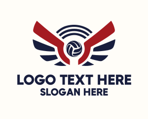 League - Volleyball Wing Stripe logo design