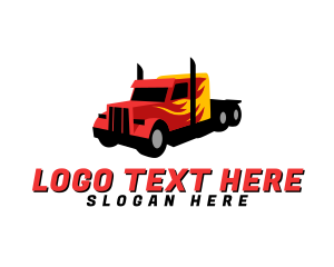 Drive - Red Hotrod Truck logo design