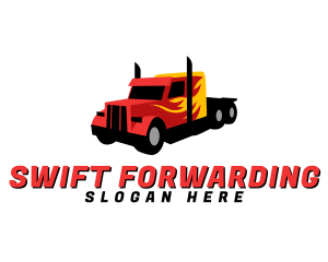 Red Hotrod Truck logo design