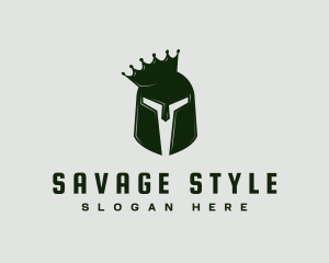 Battle Helmet Crown logo design