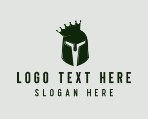 War - Battle Helmet Crown logo design