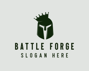 Battle Helmet Crown logo design