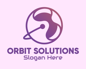 Purple Gradient Orbit Tech logo design