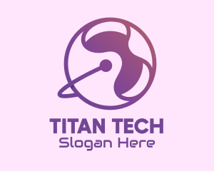 Purple Gradient Orbit Tech logo design