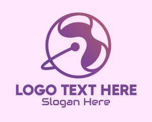 Planetary - Purple Gradient Orbit Tech logo design