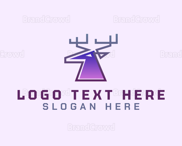 Gradient Deer Antler Logo