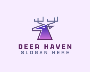 Gradient Deer Antler logo design