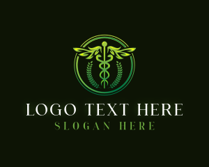 Caduceus - Wings Caduceus Staff logo design