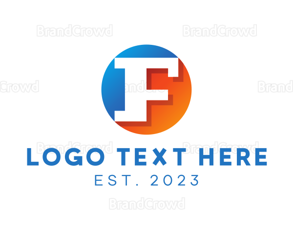 Blue & Orange F Badge Logo