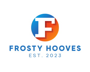 Blue & Orange F Badge logo design