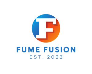 Blue & Orange F Badge logo design