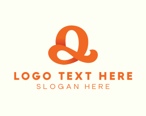 Letter Q - Orange Script Letter Q logo design