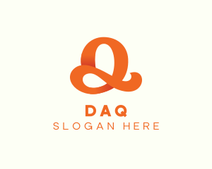Orange Script Letter Q Logo
