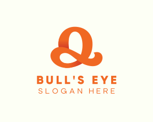 Orange Script Letter Q logo design