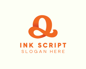 Script - Orange Script Letter Q logo design