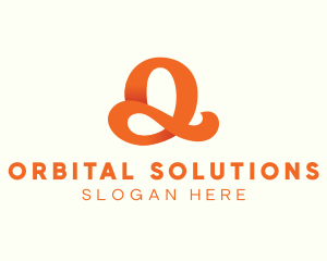 Orange Script Letter Q logo design