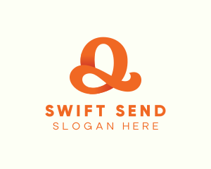 Orange Script Letter Q logo design