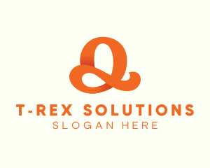 Orange Script Letter Q logo design