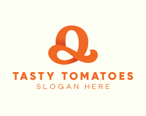 Orange Script Letter Q logo design