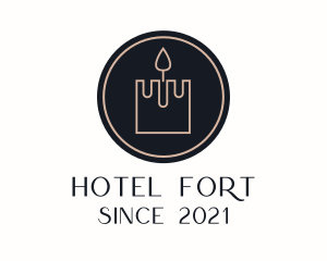 Minimalist Fortress Candle logo design