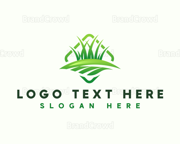 Grass Lawn Gardening Logo