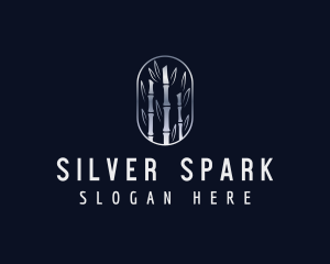 Silver - Metallic Silver Bamboo logo design