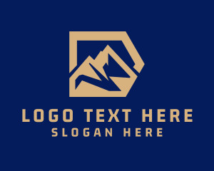 Yellow - Mountain Range Letter D logo design