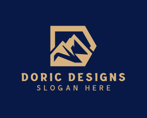 Outdoor Mountain Letter D logo design