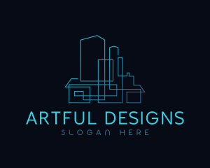 Building Blueprint Architecture logo design