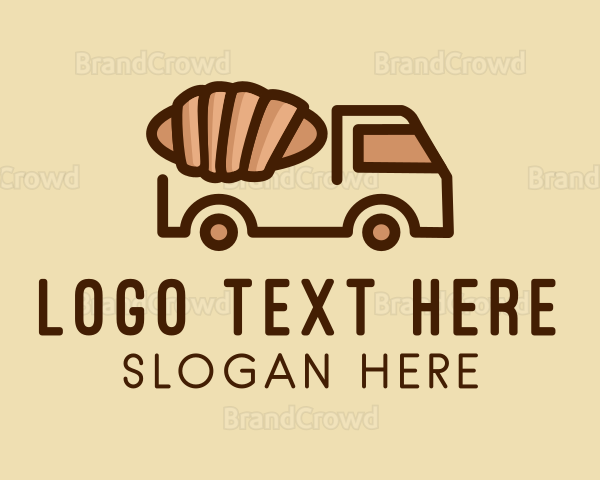 Croissant Pastry Food Truck Logo