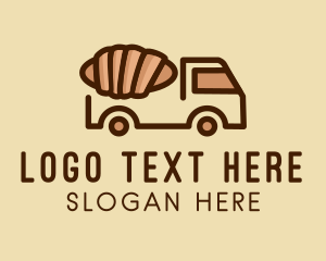 Truck - Croissant Pastry Food Truck logo design