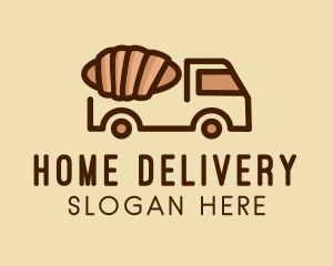 Croissant Pastry Food Truck  logo design