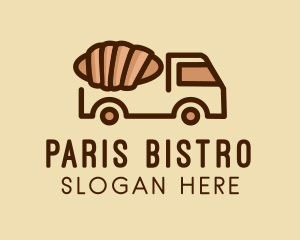 Croissant Pastry Food Truck  logo design