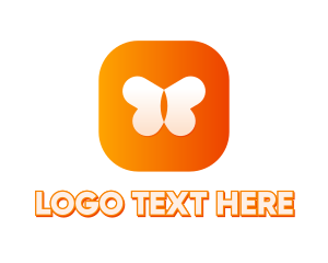 Insect - Orange Butterfly App logo design