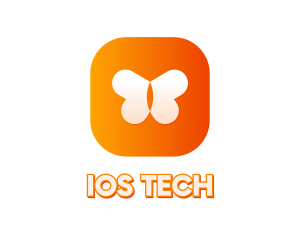 Ios - Orange Butterfly App logo design