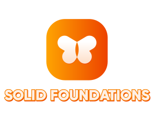 Messenger - Orange Butterfly App logo design