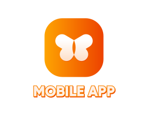 Orange Butterfly App logo design