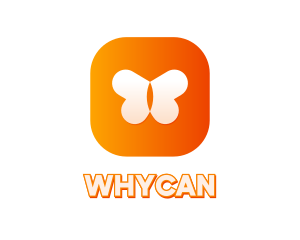 Insect - Orange Butterfly App logo design