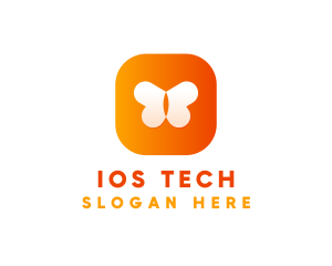 Orange Butterfly App logo design