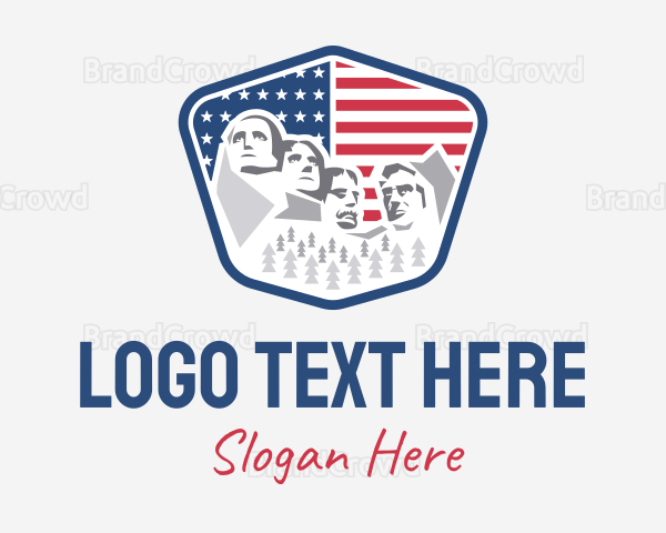 Mount Rushmore USA Flag Logo