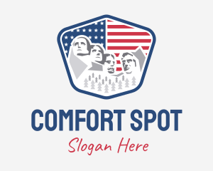 Mount Rushmore USA Flag logo design