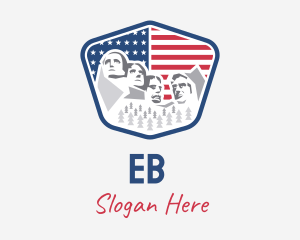 United States - Mount Rushmore USA Flag logo design