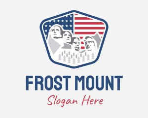 Mount Rushmore USA Flag logo design